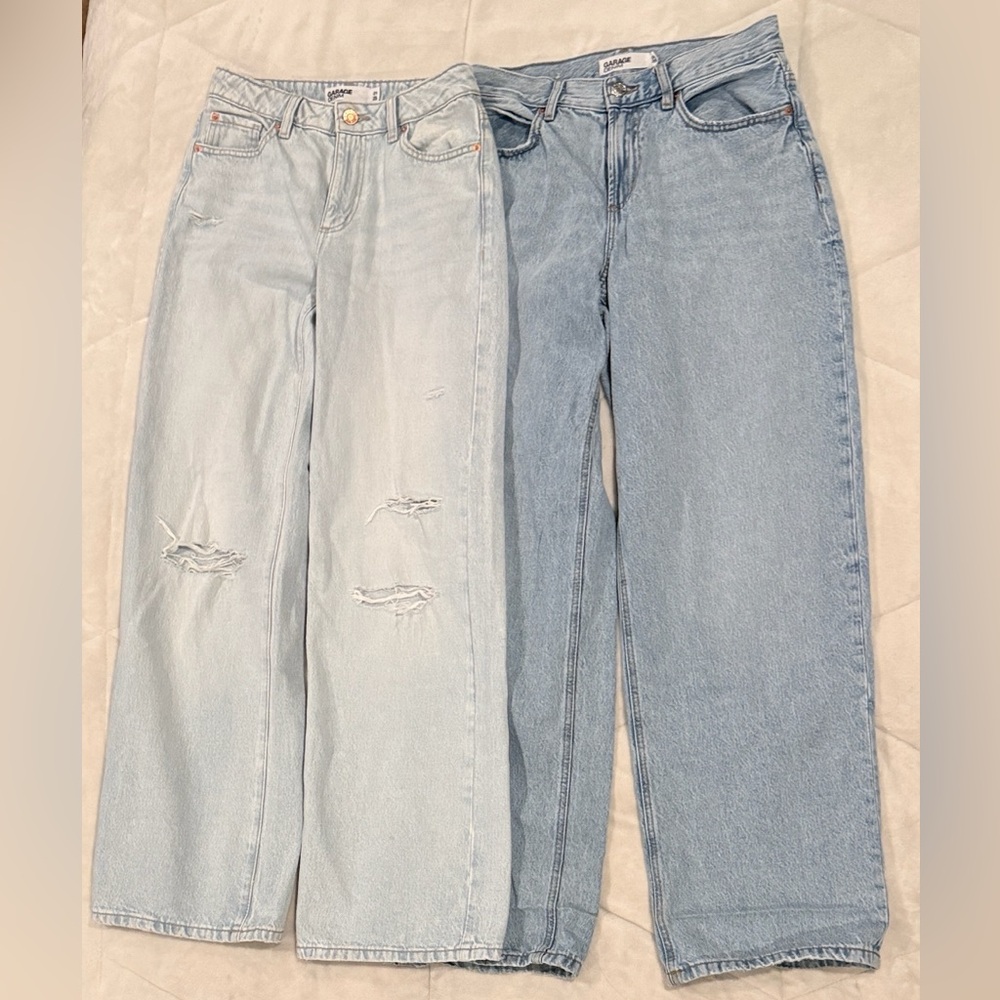 Garage jeans Light and Medium Blue Distressed Jeans 2 pairs